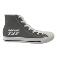 Thumbnail for Boeing 737 & Text Designed Long Canvas Shoes (Women)