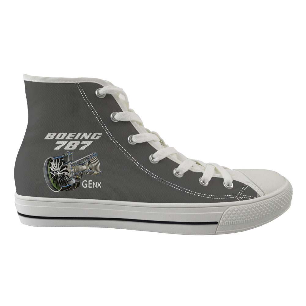 Boeing 787 & GENX Engine Designed Long Canvas Shoes (Women)