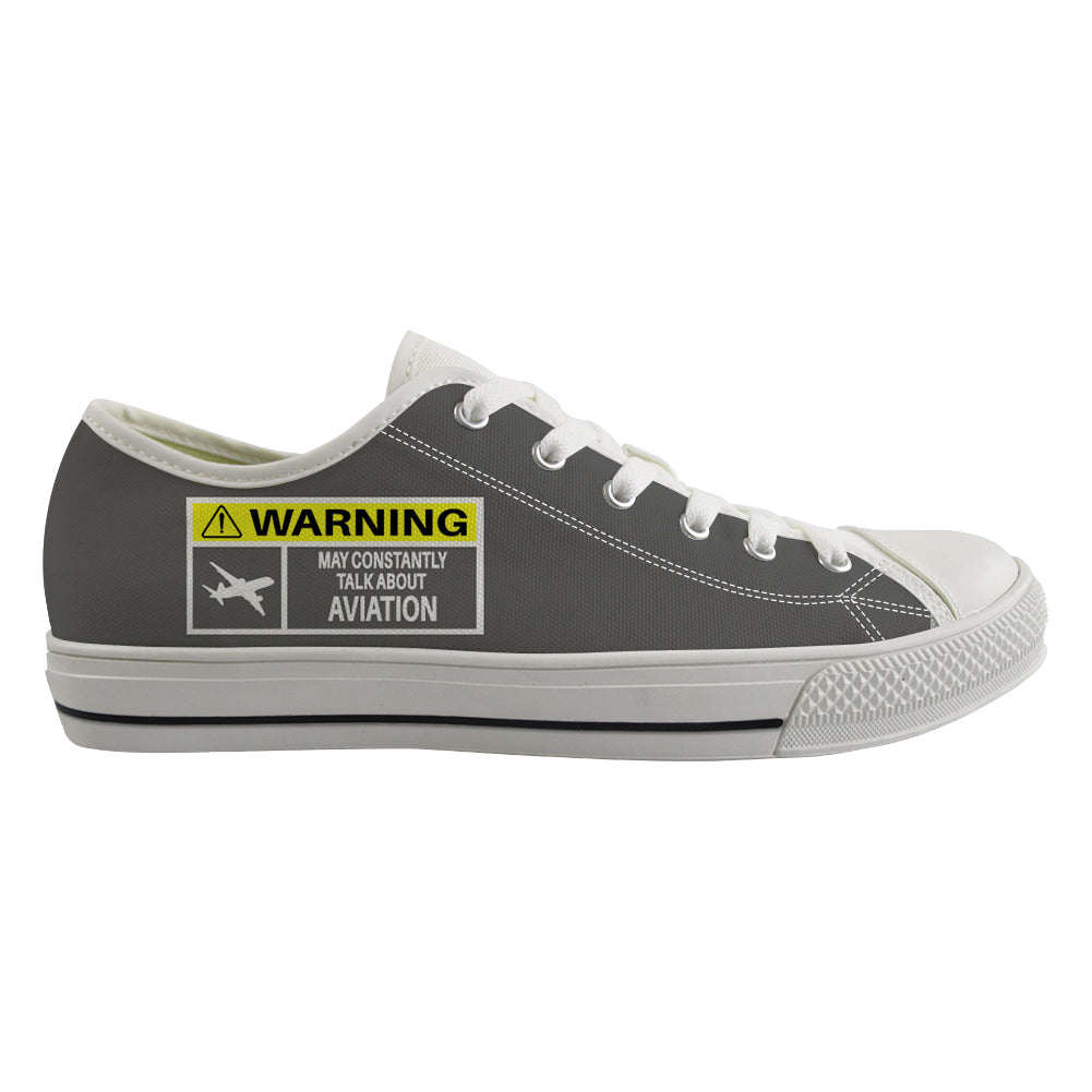 Warning May Constantly Talk About Aviation Designed Canvas Shoes (Men)
