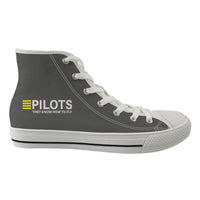 Thumbnail for Pilots They Know How To Fly Designed Long Canvas Shoes (Women)