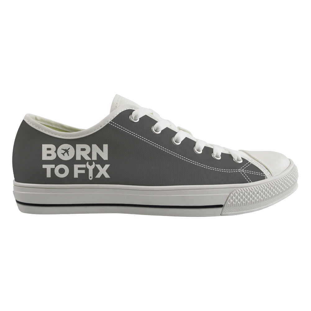 Born To Fix Airplanes Designed Canvas Shoes (Men)