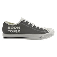 Thumbnail for Born To Fix Airplanes Designed Canvas Shoes (Men)