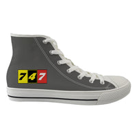 Thumbnail for Flat Colourful 747 Designed Long Canvas Shoes (Men)