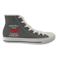 Thumbnail for If You're Cool You're Probably a Pilot Designed Long Canvas Shoes (Women)