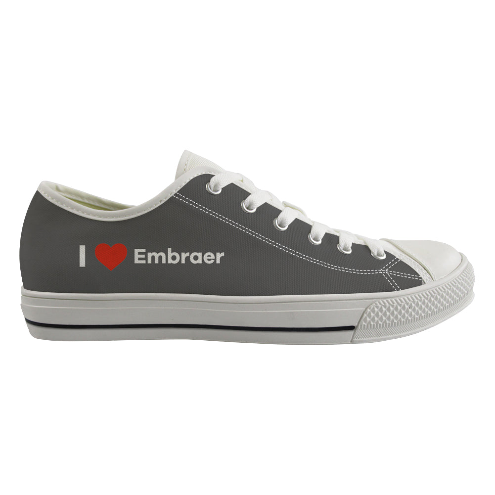I Love Embraer Designed Canvas Shoes (Men)