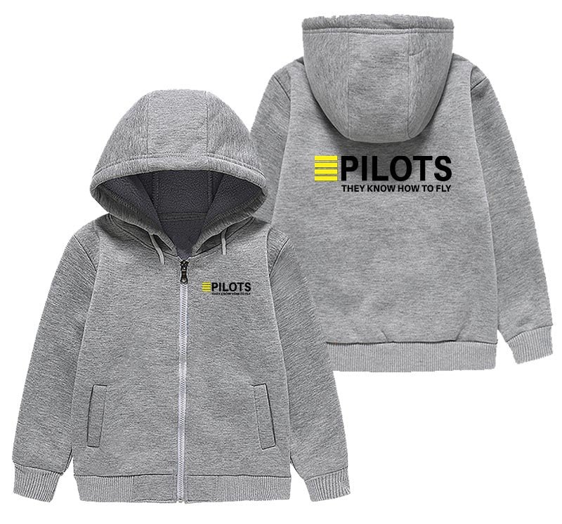 Pilots They Know How To Fly Designed "CHILDREN" Zipped Hoodies