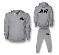Thumbnail for ATR & Text Designed Zipped Hoodies & Sweatpants Set