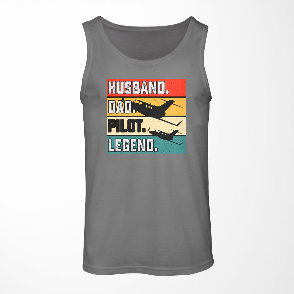 Husband & Dad & Pilot & Legend Designed Tank Tops
