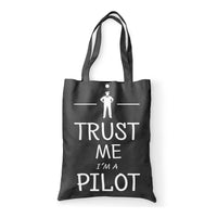 Thumbnail for Trust Me I'm a Pilot Designed Tote Bags