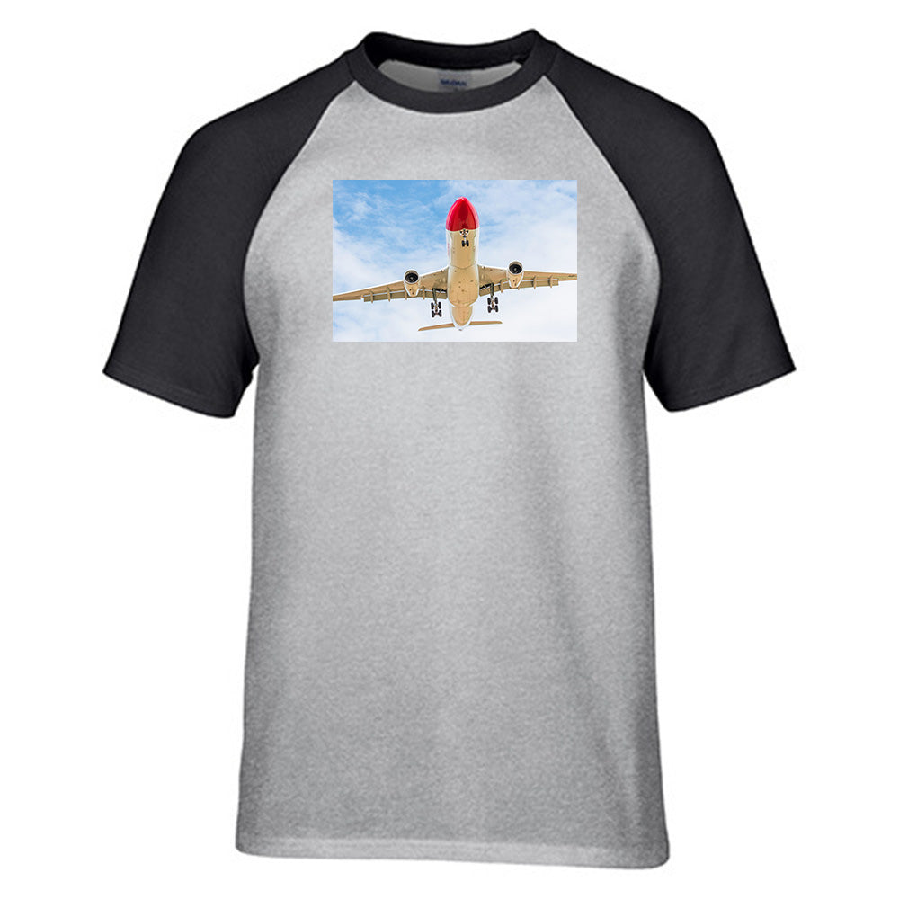 Beautiful Airbus A330 on Approach Designed Raglan T-Shirts