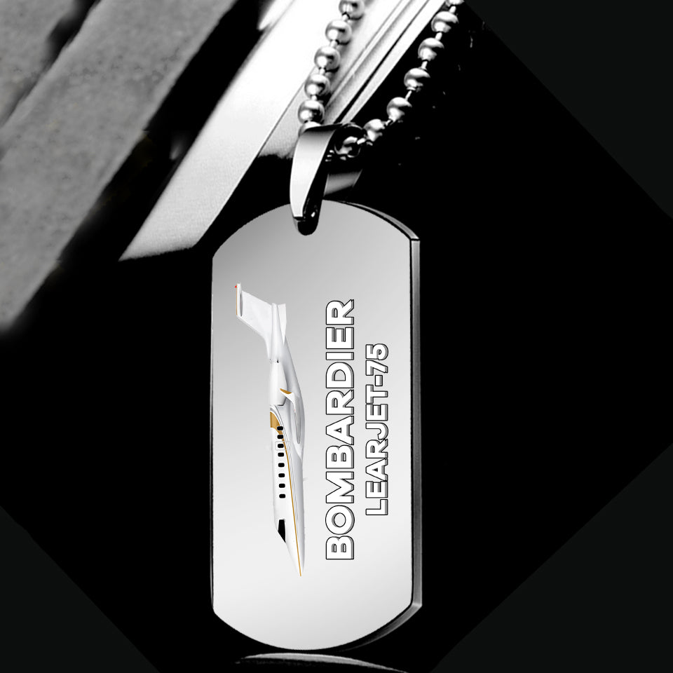 The Bombardier Learjet 75 Designed Metal Necklaces