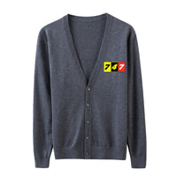 Thumbnail for Flat Colourful 747 Designed Cardigan Sweaters