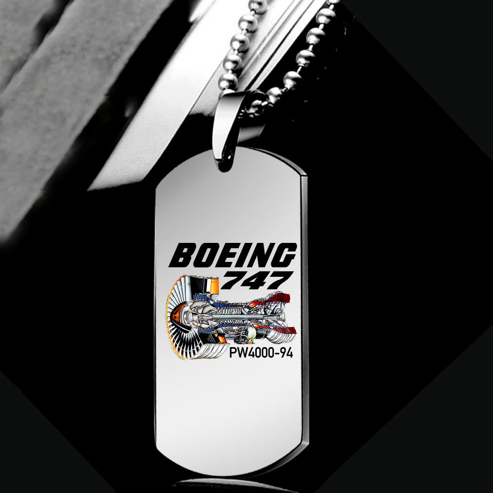 Boeing 747 & PW4000-94 Engine Designed Metal Necklaces