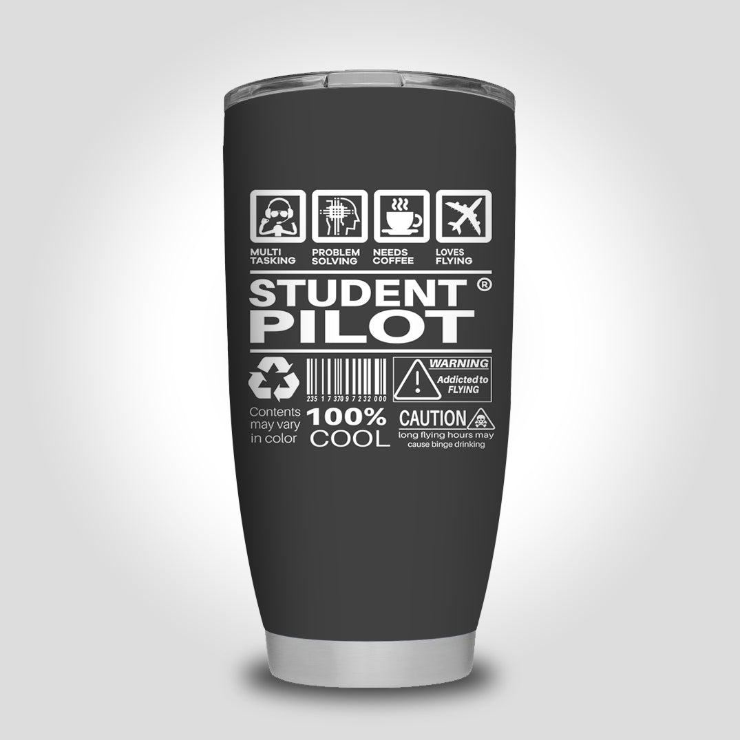 Student Pilot Label Designed Tumbler Travel Mugs