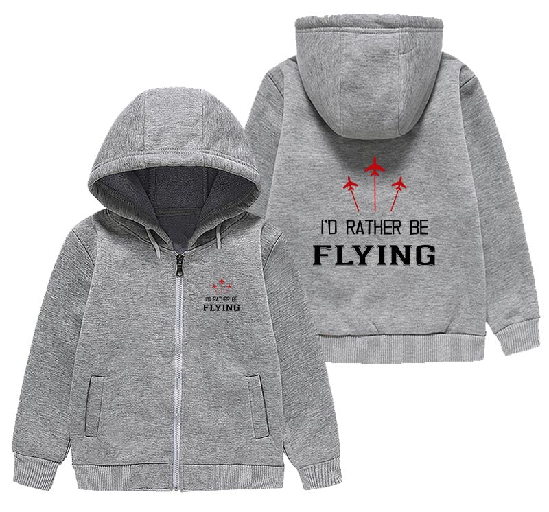 I'D Rather Be Flying Designed "CHILDREN" Zipped Hoodies