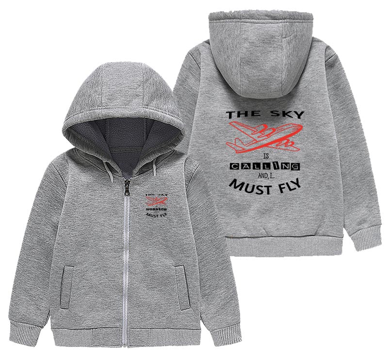 The Sky is Calling and I Must Fly Designed "CHILDREN" Zipped Hoodies
