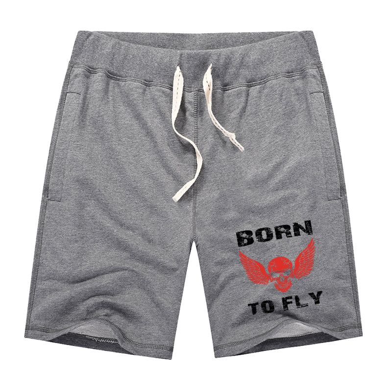 Born To Fly SKELETON Designed Cotton Shorts