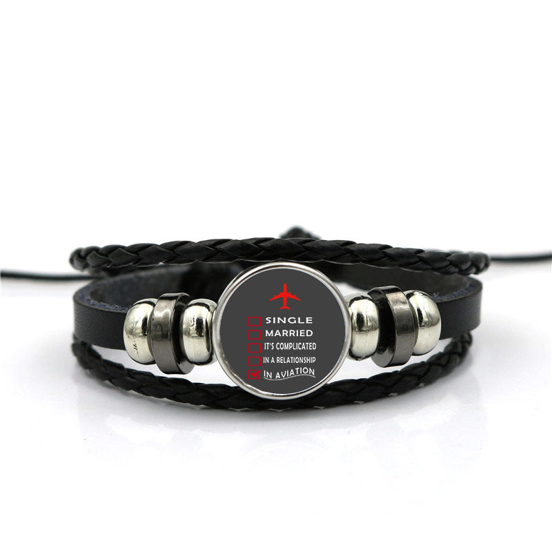 In Aviation Designed Leather Bracelets