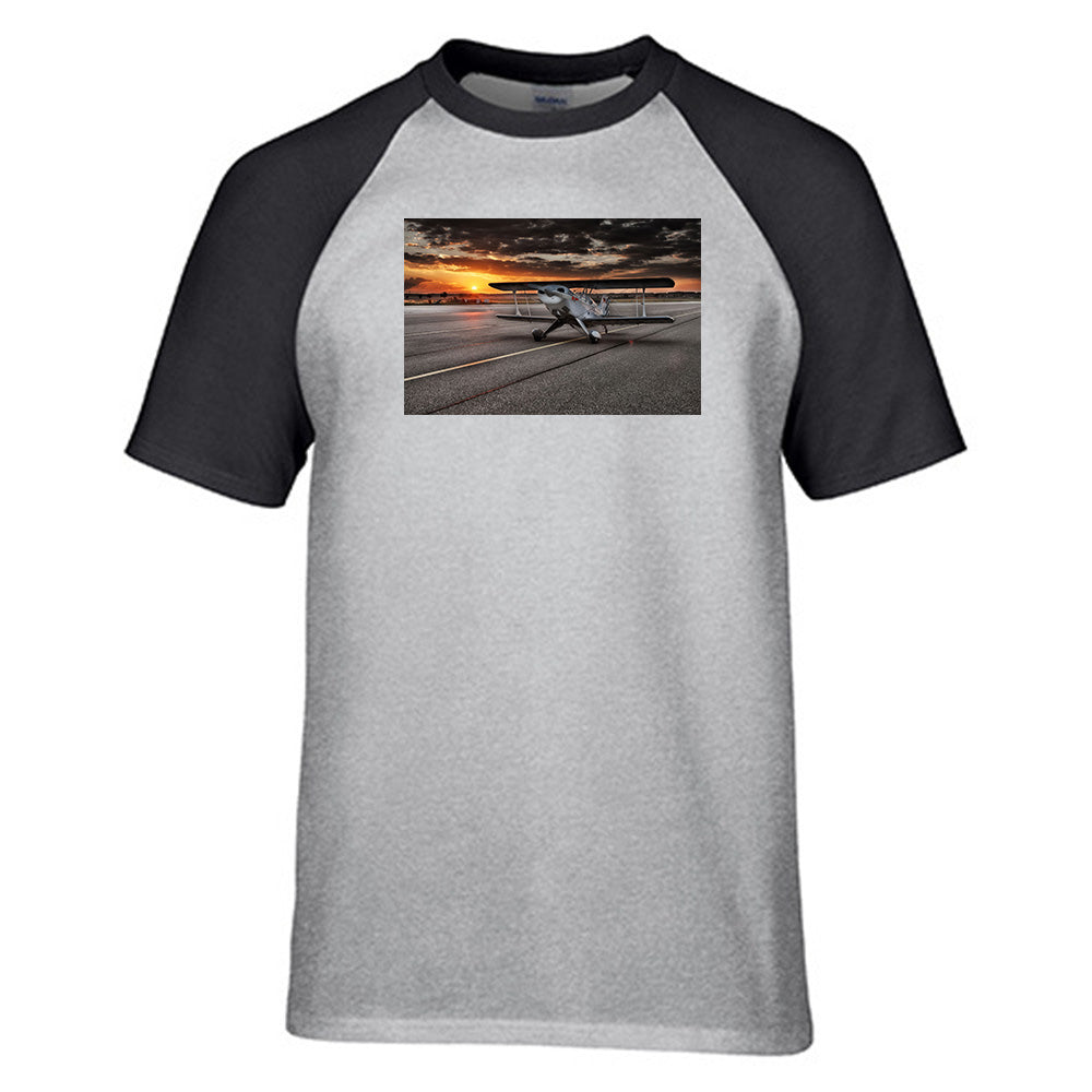 Beautiful Show Airplane Designed Raglan T-Shirts