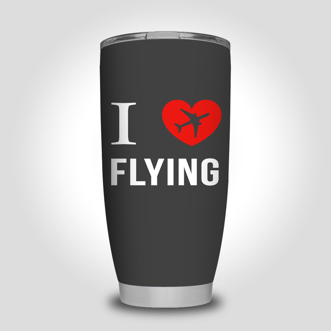 I Love Flying Designed Tumbler Travel Mugs