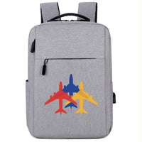 Thumbnail for Colourful 3 Airplanes Designed Super Travel Bags