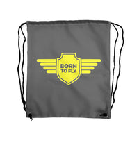 Thumbnail for Born To Fly & Badge Designed Drawstring Bags