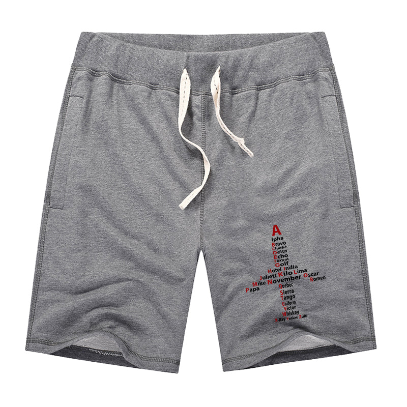 Airplane Shape Aviation Alphabet Designed Cotton Shorts