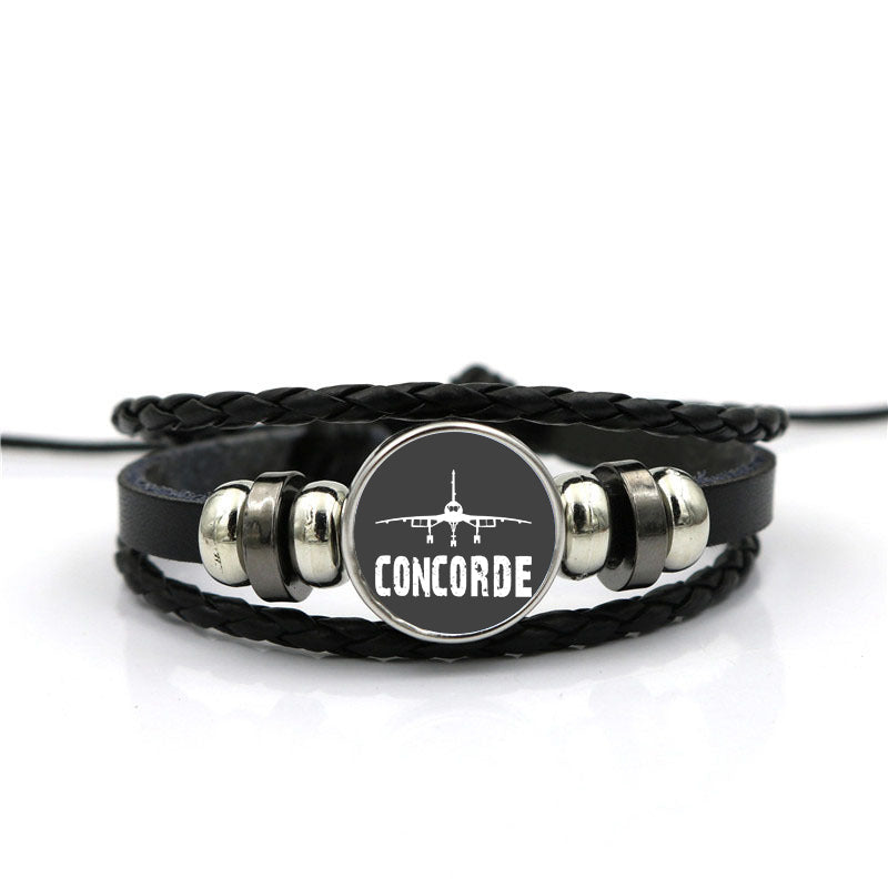 Concorde & Plane Designed Leather Bracelets