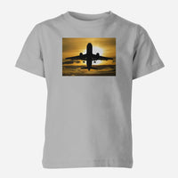 Thumbnail for Departing Passanger Jet During Sunset Designed Children T-Shirts