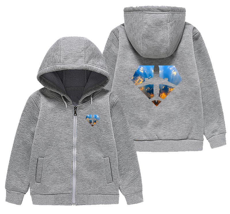Supermen of The Skies (Sunrise) Designed "CHILDREN" Zipped Hoodies