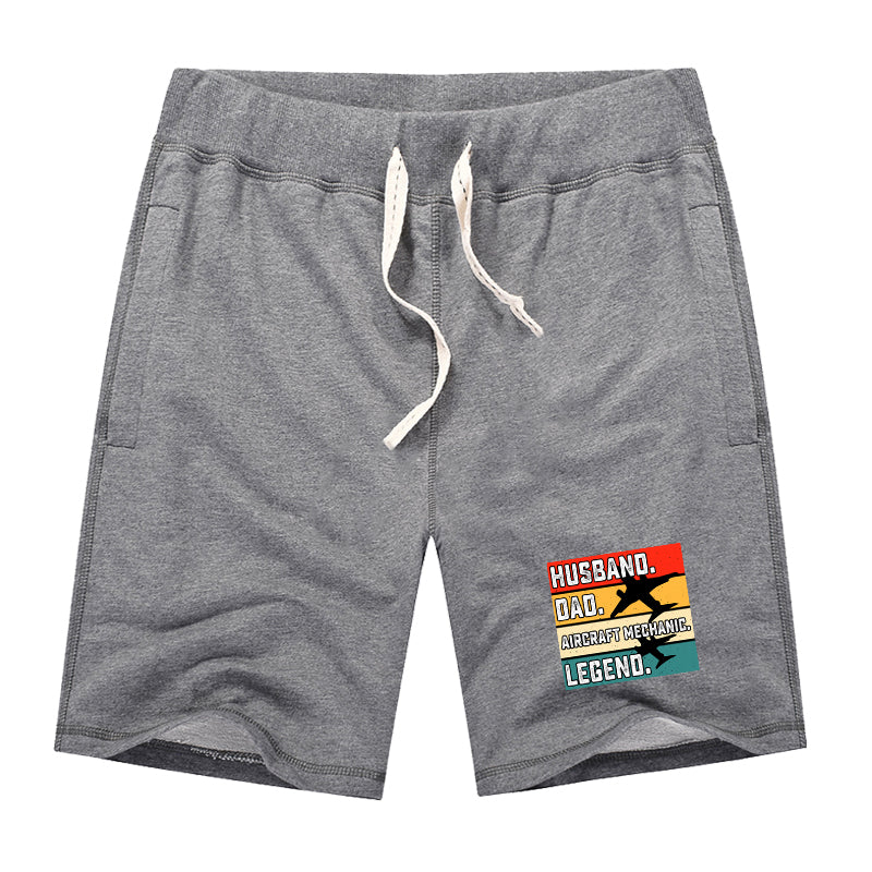 Husband & Dad & Aircraft Mechanic & Legend Designed Cotton Shorts