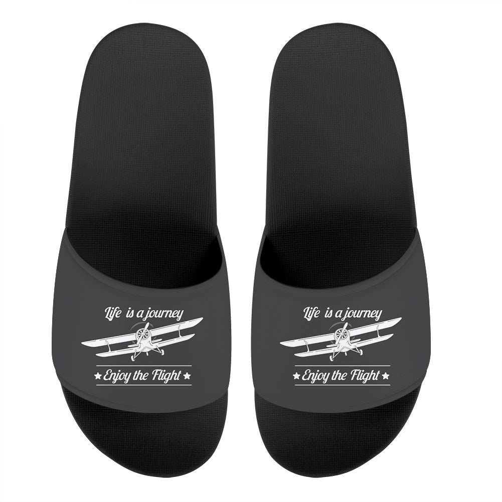Life is a journey Enjoy the Flight Designed Sport Slippers