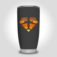 Thumbnail for Supermen of The Skies (Sunset) Designed Tumbler Travel Mugs