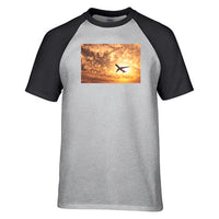 Thumbnail for Plane Passing By Designed Raglan T-Shirts
