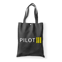 Thumbnail for Pilot & Stripes (3 Lines) Designed Tote Bags
