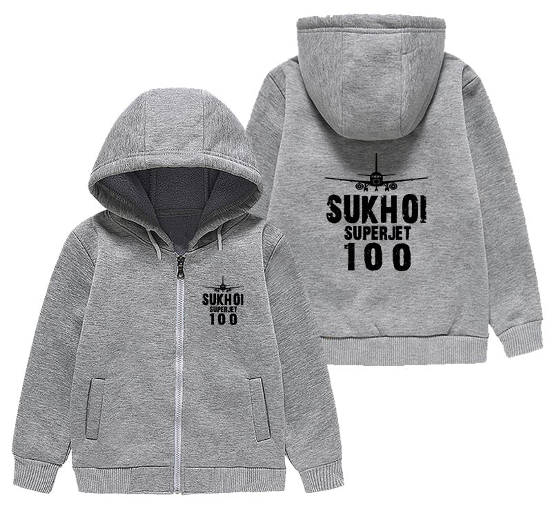 Sukhoi Superjet 100 & Plane Designed "CHILDREN" Zipped Hoodies