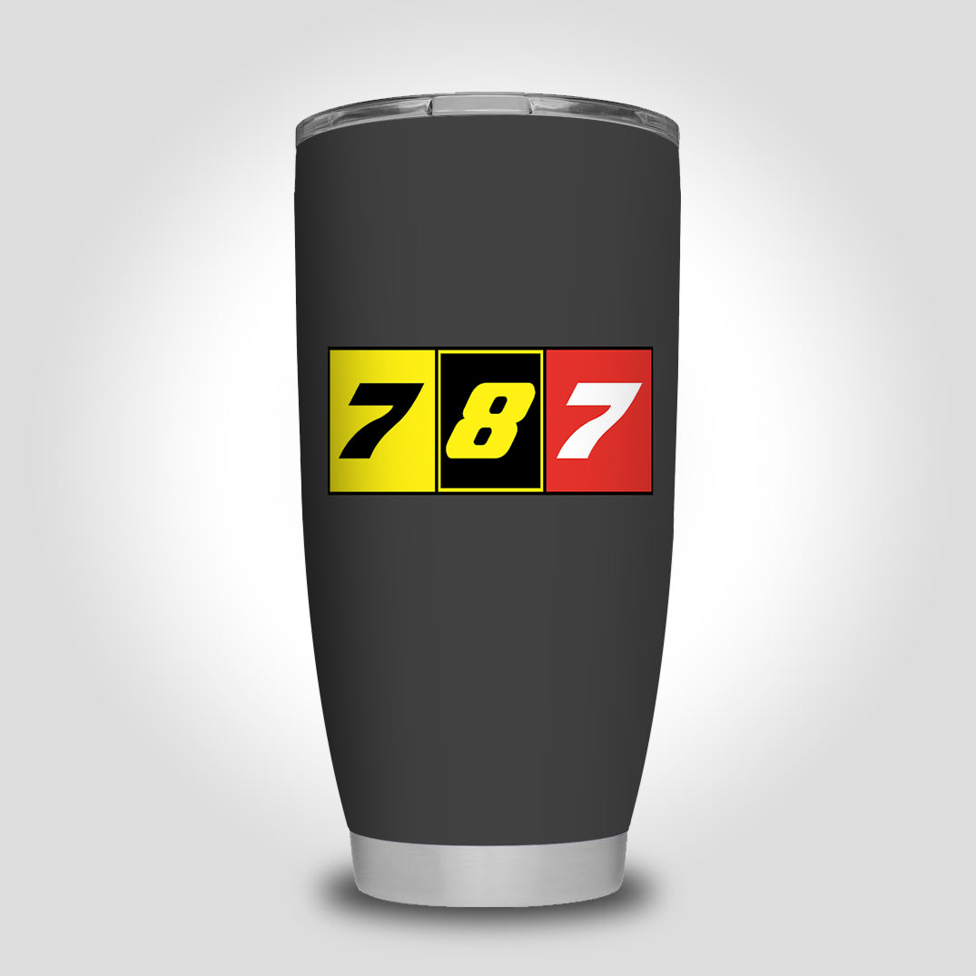 Flat Colourful 787 Designed Tumbler Travel Mugs