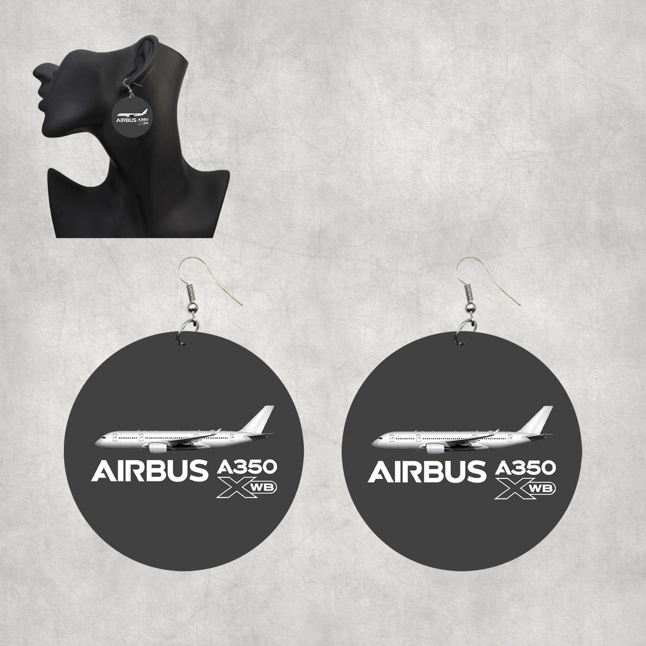 The Airbus A350 WXB Designed Wooden Drop Earrings
