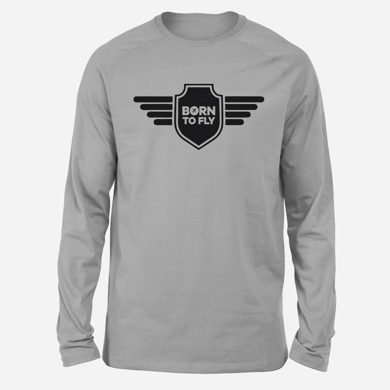 Born To Fly & Badge Designed Long-Sleeve T-Shirts