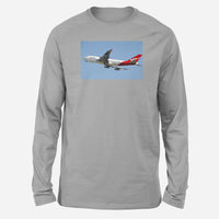 Thumbnail for Departing Qantas Boeing 747 Designed Long-Sleeve T-Shirts