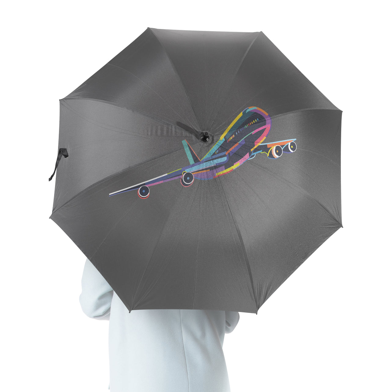 Multicolor Airplane Designed Umbrella