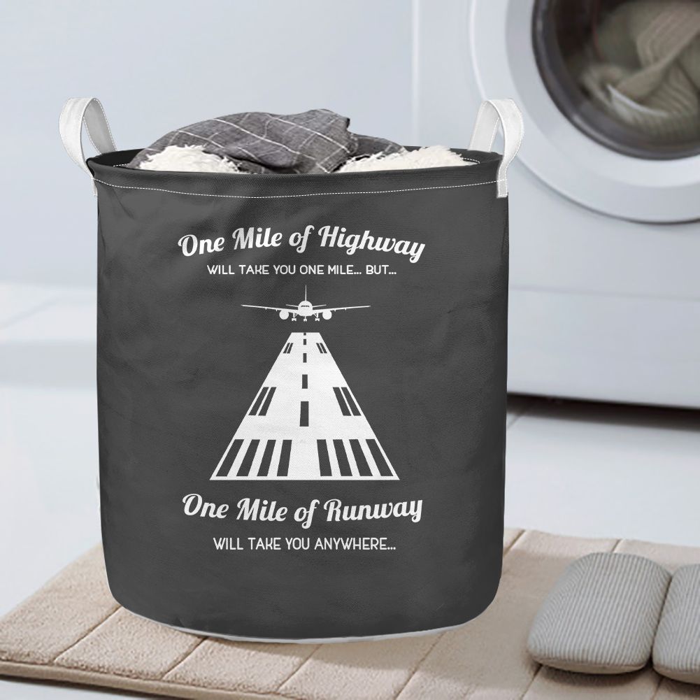 One Mile of Runway Will Take you Anywhere Designed Laundry Baskets
