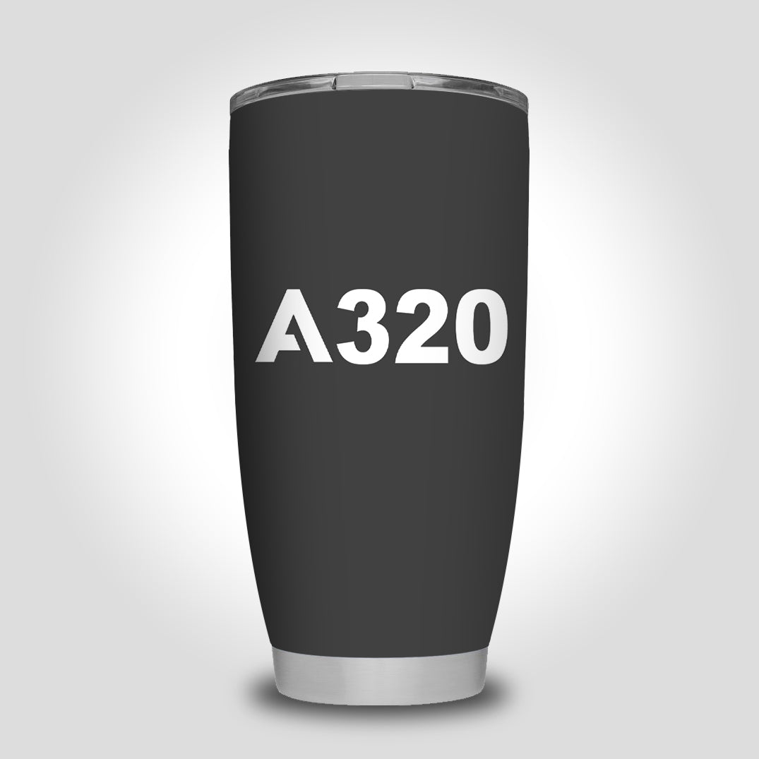 A320 Flat Text Designed Tumbler Travel Mugs