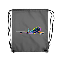 Thumbnail for Multicolor Airplane Designed Drawstring Bags