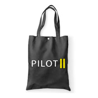 Thumbnail for Pilot & Stripes (2 Lines) Designed Tote Bags