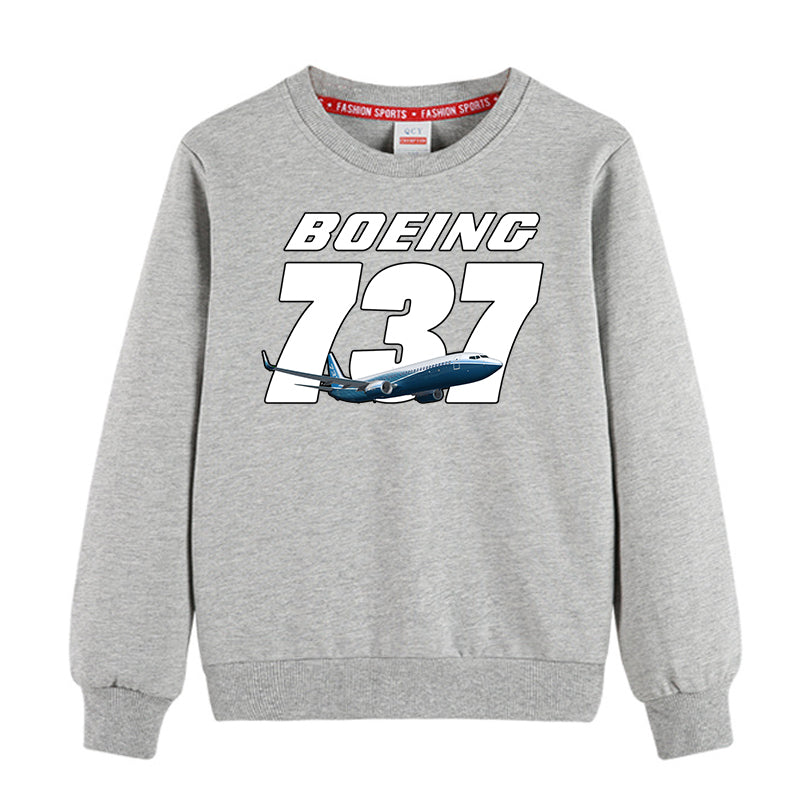 Super Boeing 737+Text Designed "CHILDREN" Sweatshirts