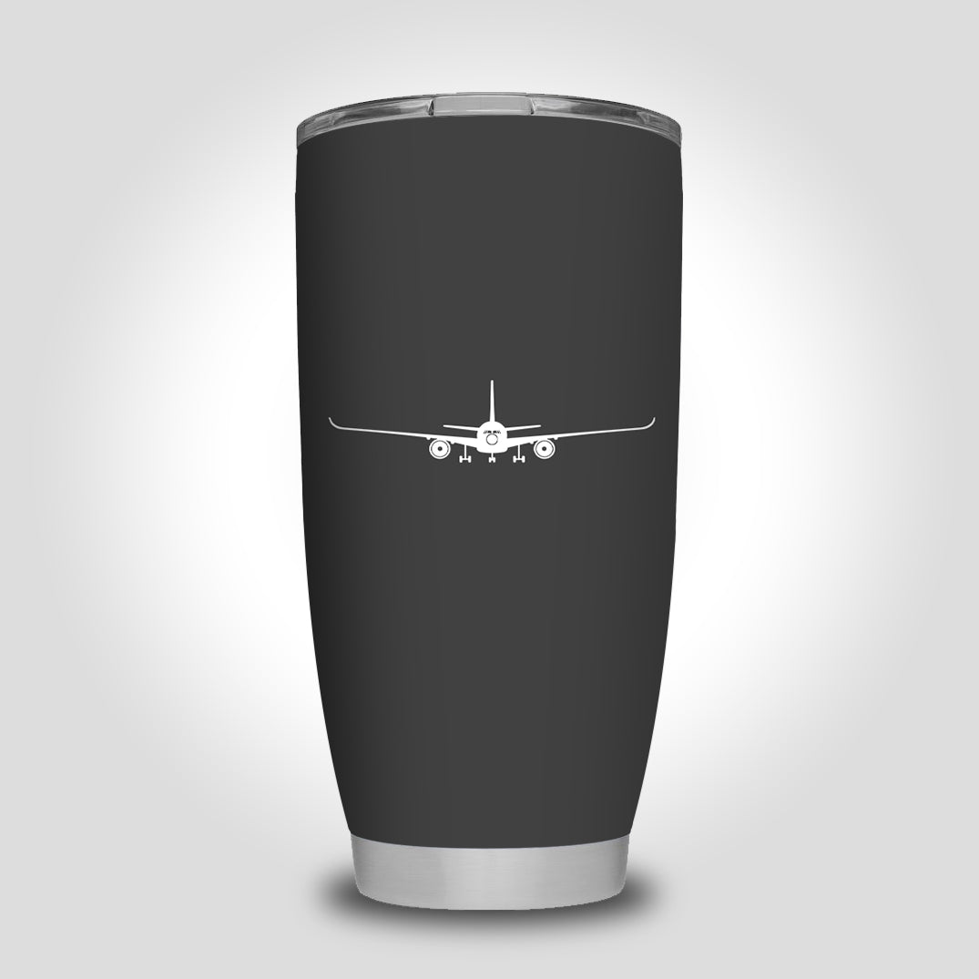 Airbus A350 Silhouette Designed Tumbler Travel Mugs