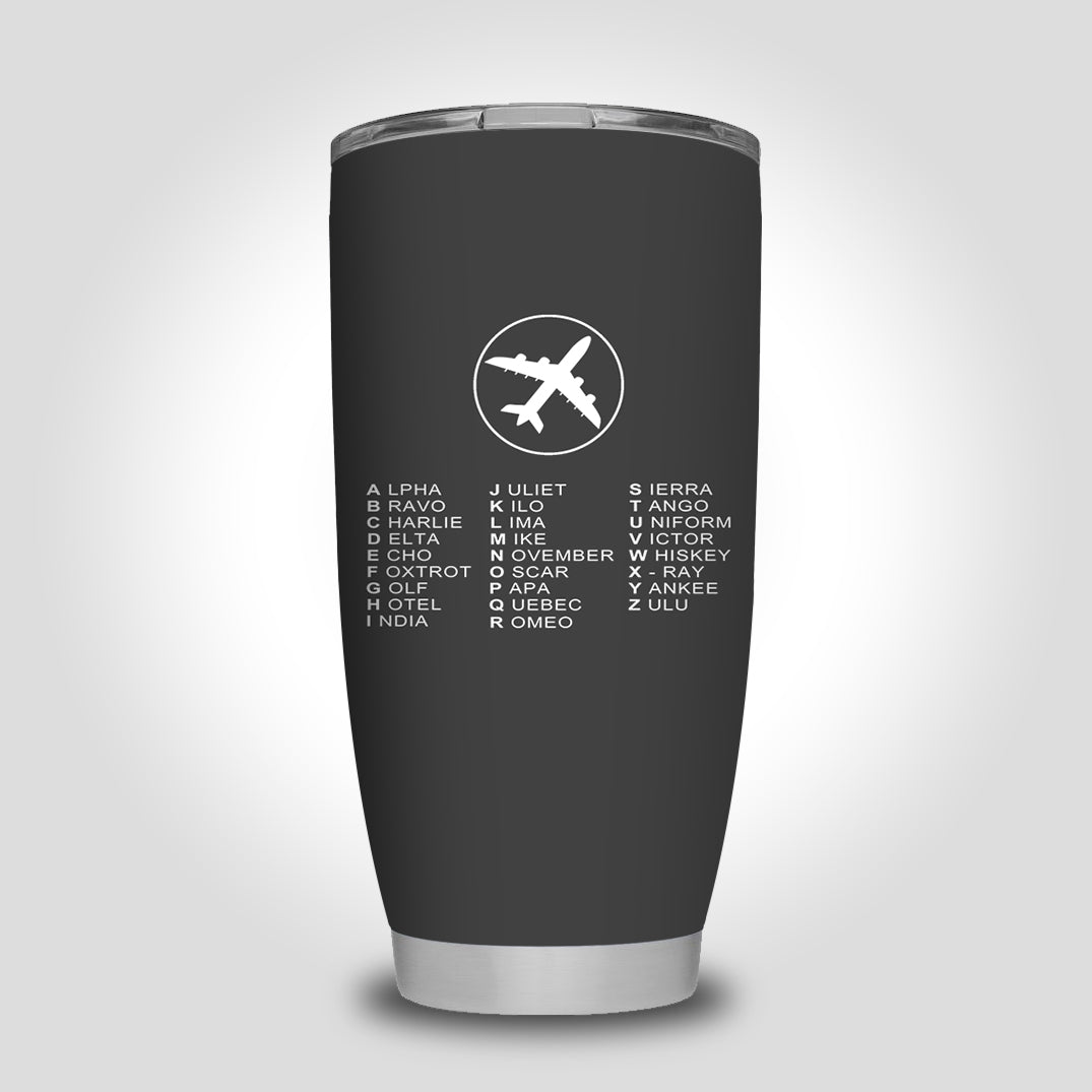 Aviation Alphabet 2 Designed Tumbler Travel Mugs