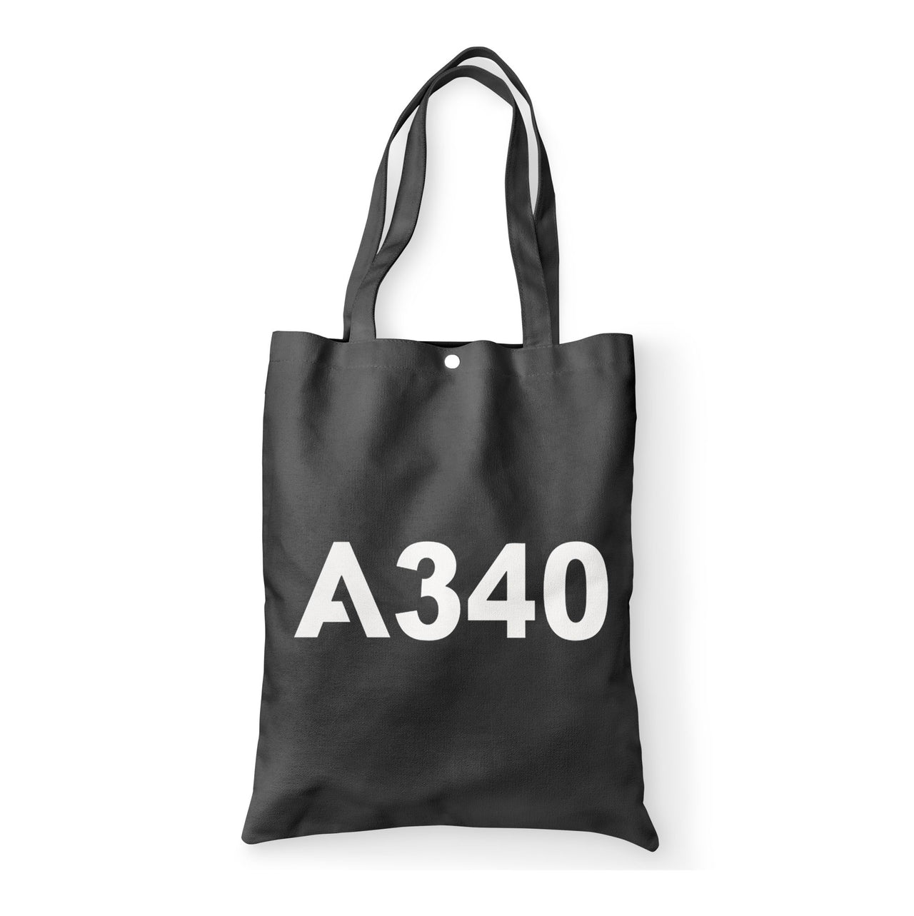 A340 Flat Text Designed Tote Bags