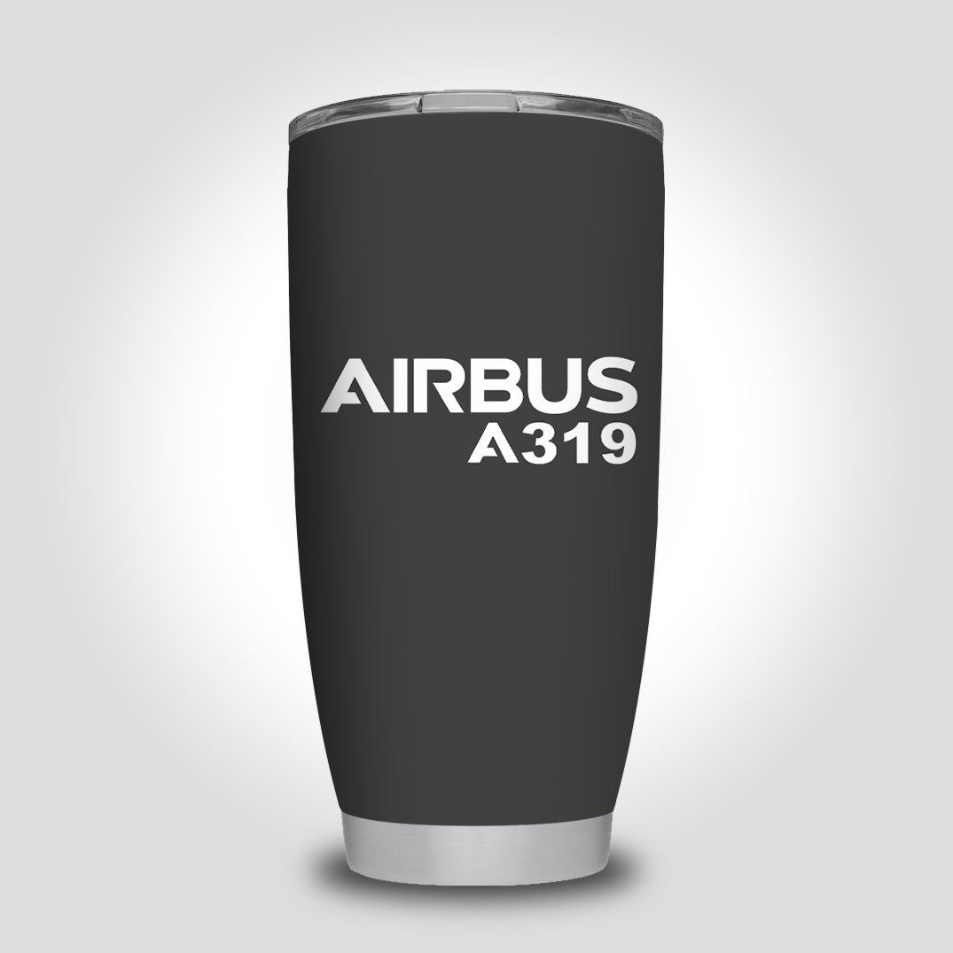Airbus A319 & Text Designed Tumbler Travel Mugs